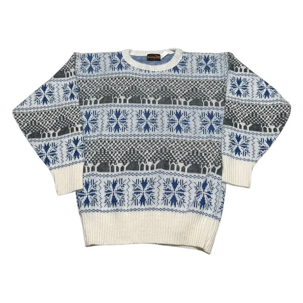 Vintage 80s Botany 500 Christmas Multicolor Sweater Adult Medium‎